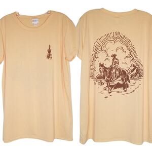 Lularoe Cowboy Horse Yellow T Shirt Large Southwestern Western Cactus